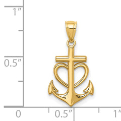 14K Anchor with Heart Pendant
