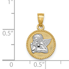 14K w/Rhodium Angel Pendant