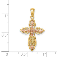 14K Two-Tone Cross Pendant