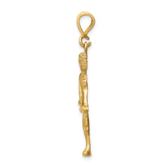 14K Gold Satin Diamond-Cut Libra Zodiac Charm – Elegant, Themed Design