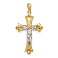 14K Two-Tone Florentine Crucifix