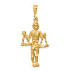 14k Satin Diamond-cut Libra Zodiac Charm