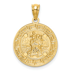 14K w/ Rhodium St. Christopher Medal