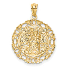 14K w/ Rhodium St. Christopher Medal