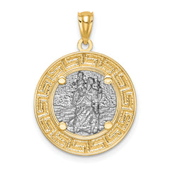 14K w/ Rhodium St. Christopher Medal