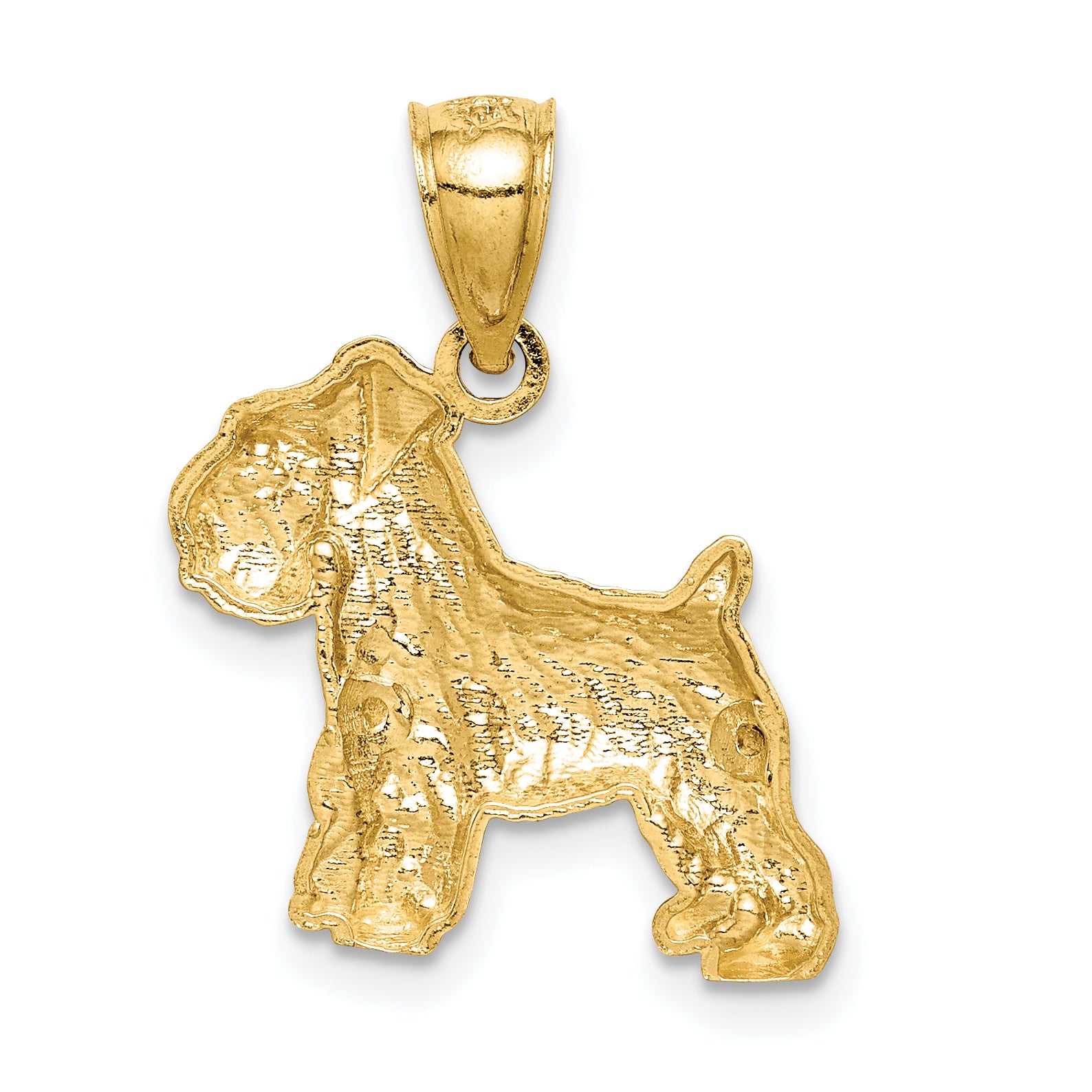 14K Diamond-cut Mini Schnauzer Pendant