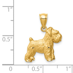 14K Diamond-cut Mini Schnauzer Pendant