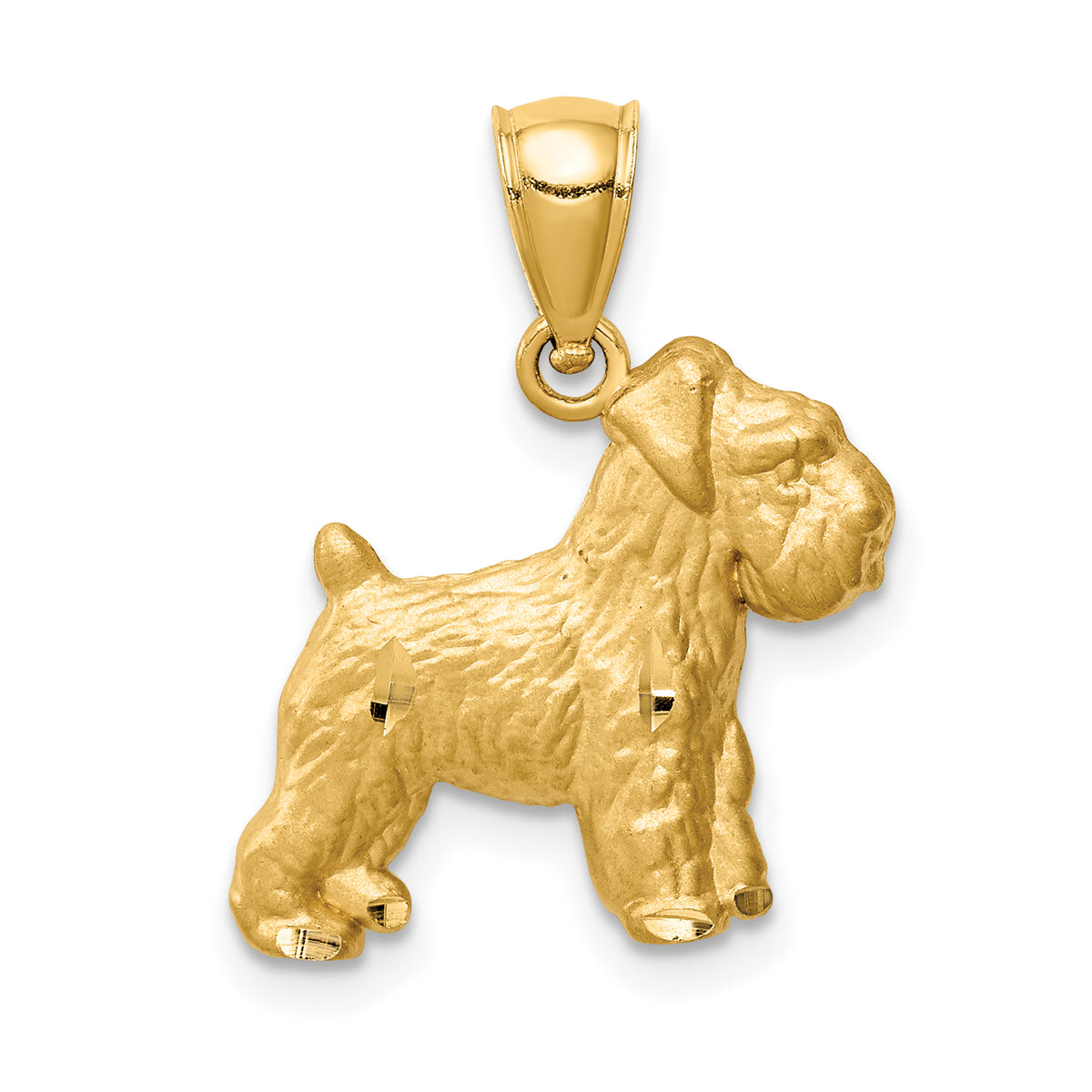 14K Diamond-cut Mini Schnauzer Pendant