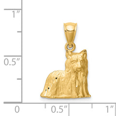 14K Diamond-cut Yorkshire Terrier Pendant