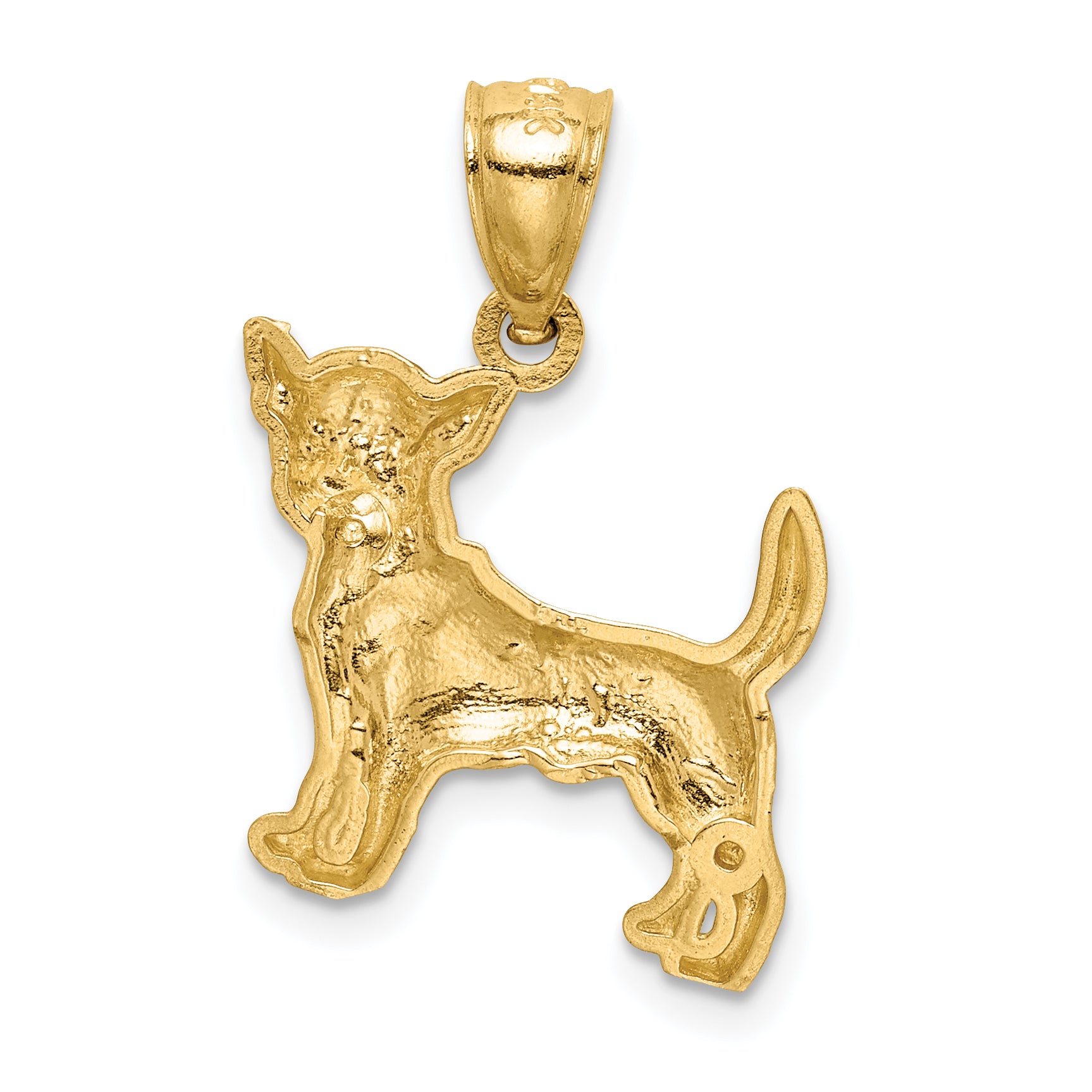 14K Diamond-cut Chihuahua Pendant