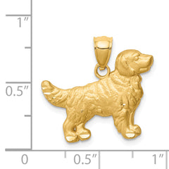 14K Diamond-cut Golden Retriever Pendant