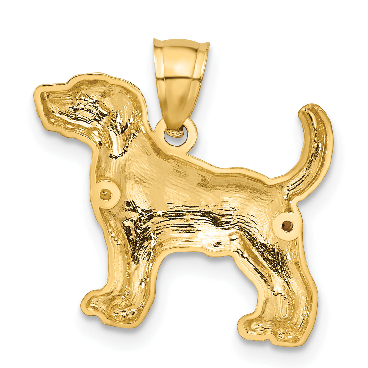 14K Diamond-cut Beagle Pendant