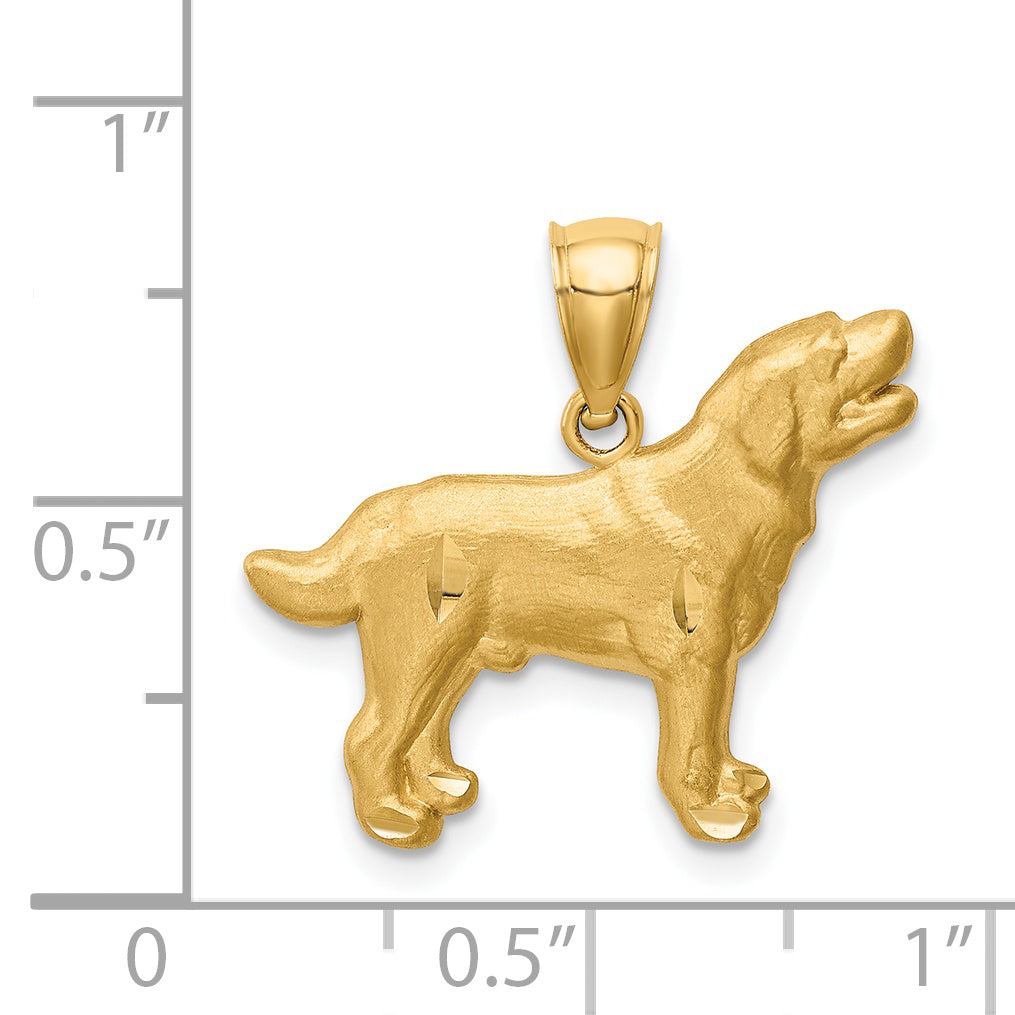 14K Diamond-cut Labrador Retriever Pendant