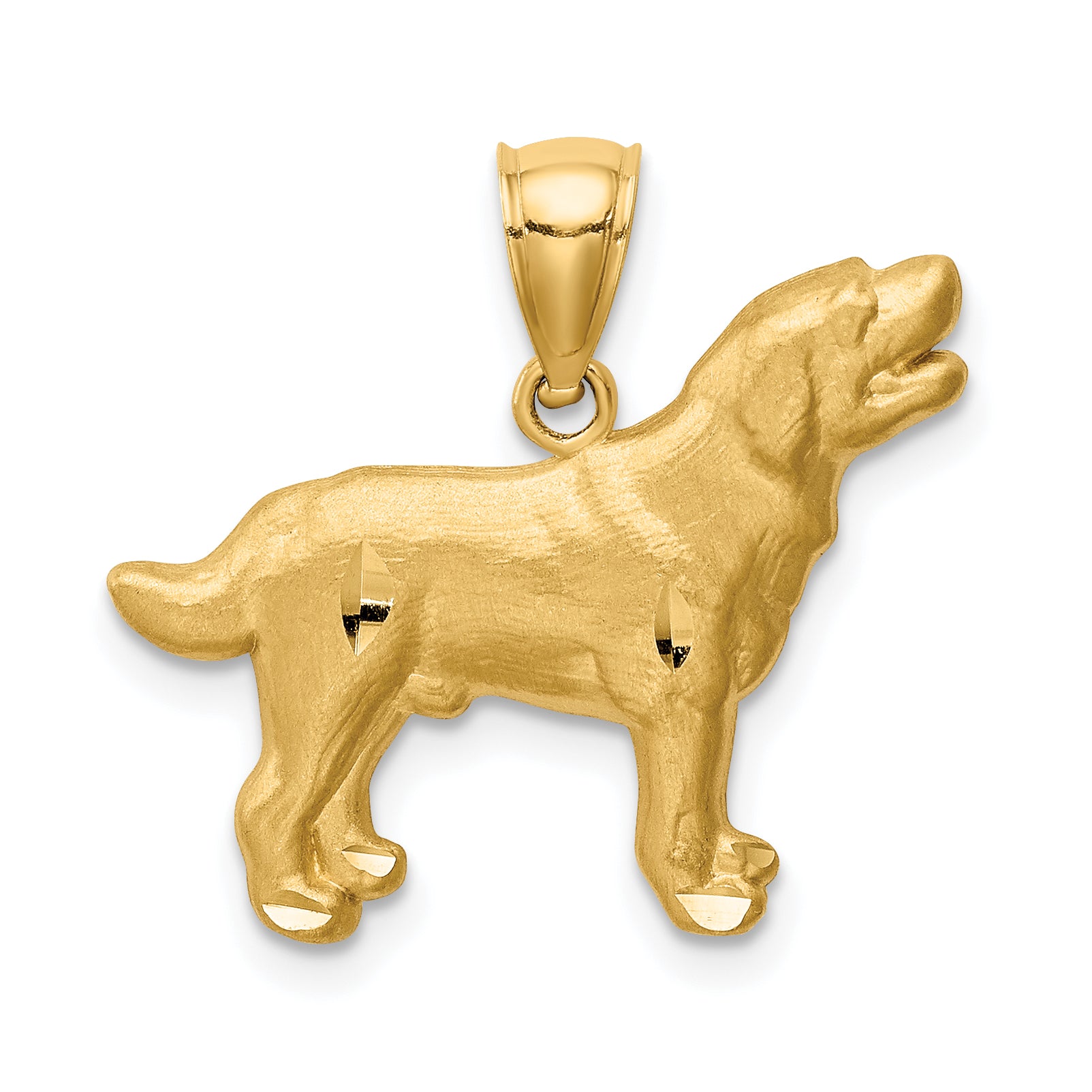 14K Diamond-cut Labrador Retriever Pendant