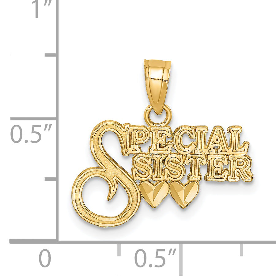 14K Diamond-cut Special Sister Pendant