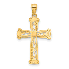 14K w/Rhodium Cross Pendant