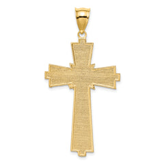 14K Diamond-cut Cross Pendant