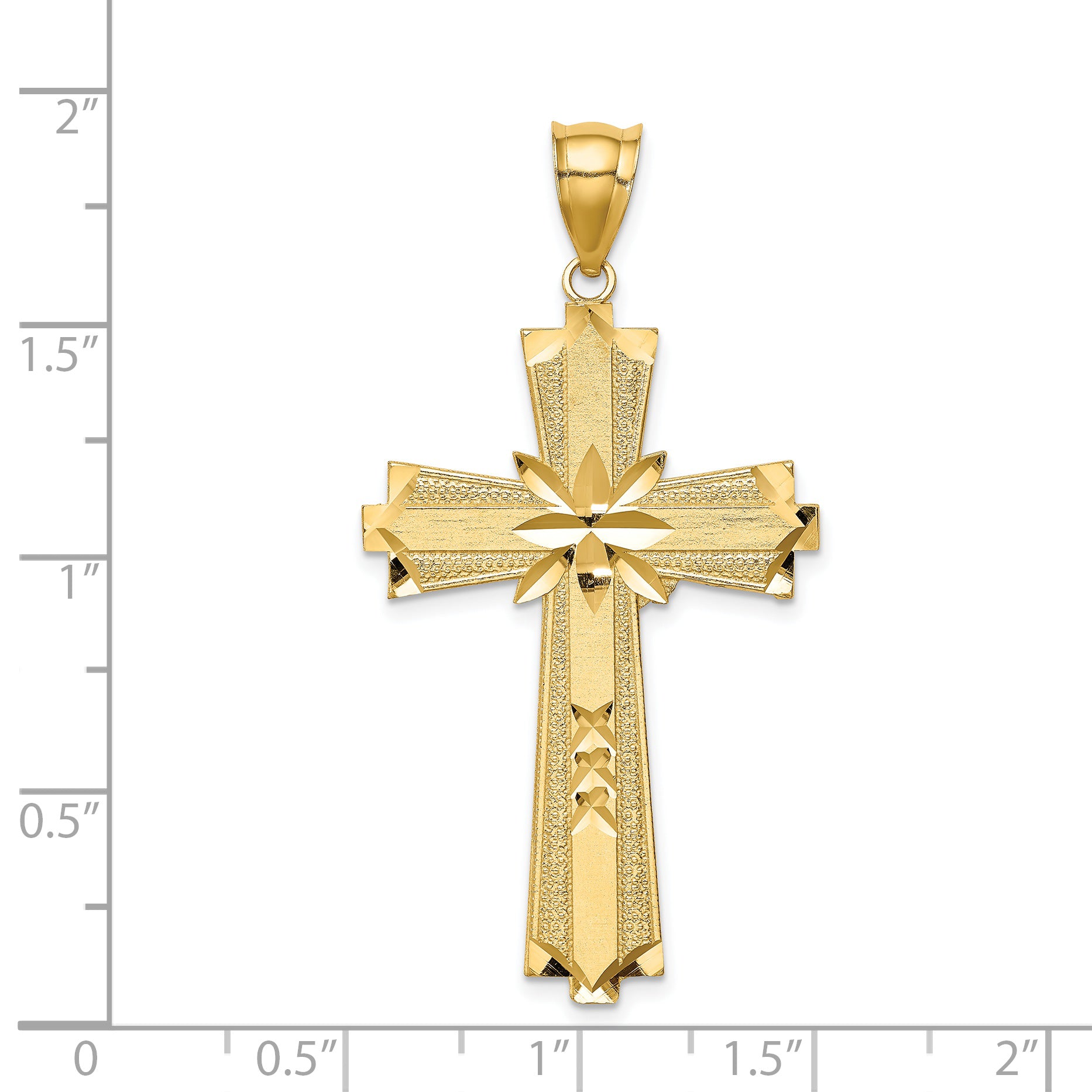 14K Diamond-cut Cross Pendant