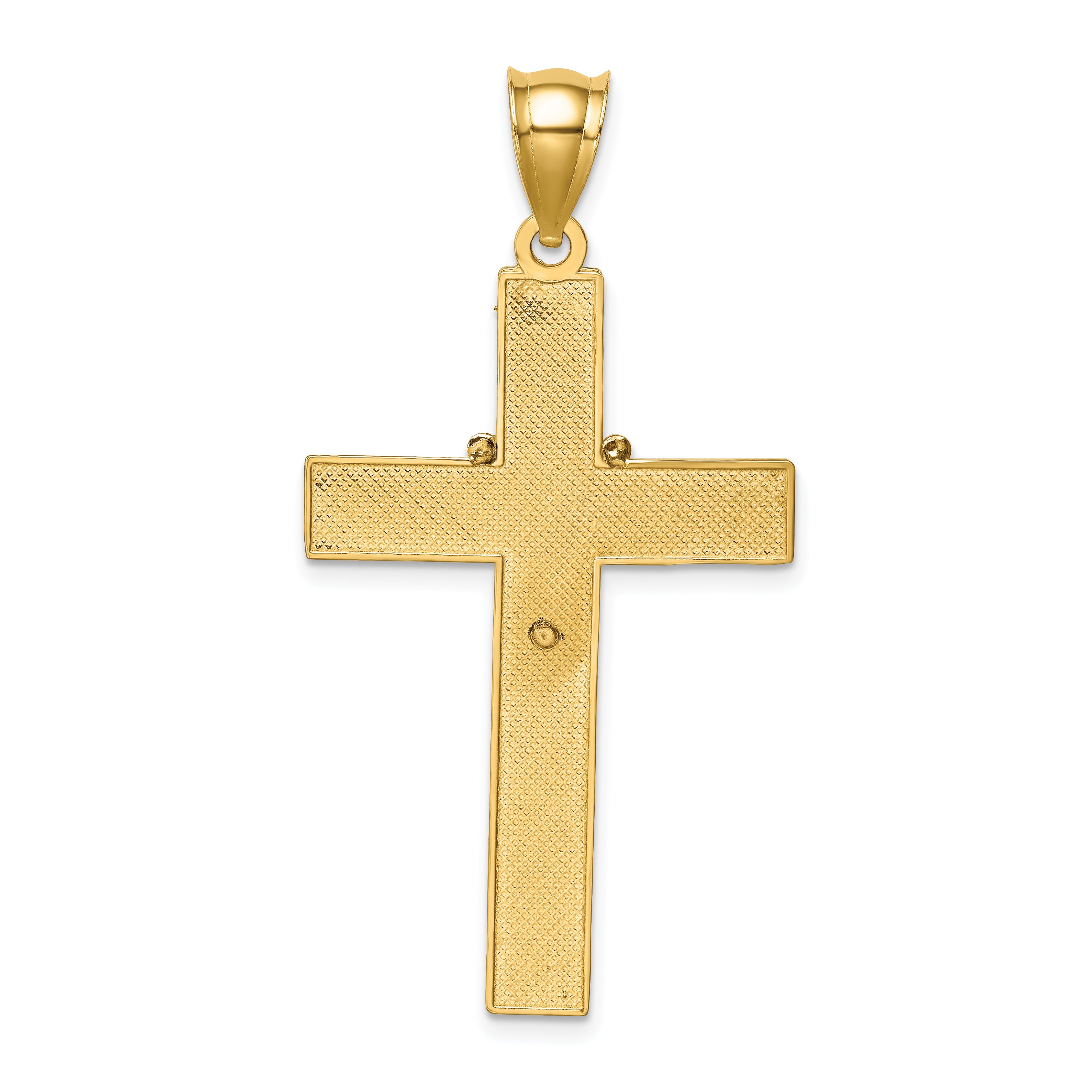 14K w/Rhodium Cross w/Rosary Pendant