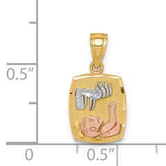 14K Two-tone w/White Rhodium Baptism Pendant