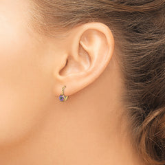 14K Children's Enamel Flower Leverback Earrings