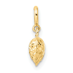 14K D/C Heart w/ Spring Ring Clasp Charm