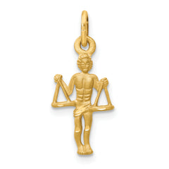 14k Satin Diamond-cut Libra Zodiac Charm