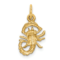 14K Gold Satin Diamond-Cut Scorpio Zodiac Charm – Elegant and Themed Design