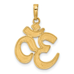 14K and White Rhodium D/C Om Pendant