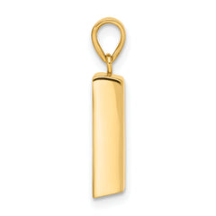 14K Polished Gold Bar Pendant