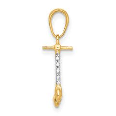 14K and White Rhodium D/C 3D Scooter Pendant