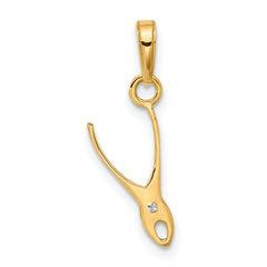 14k and White Rhodium D/C 3D Pliers Pendant