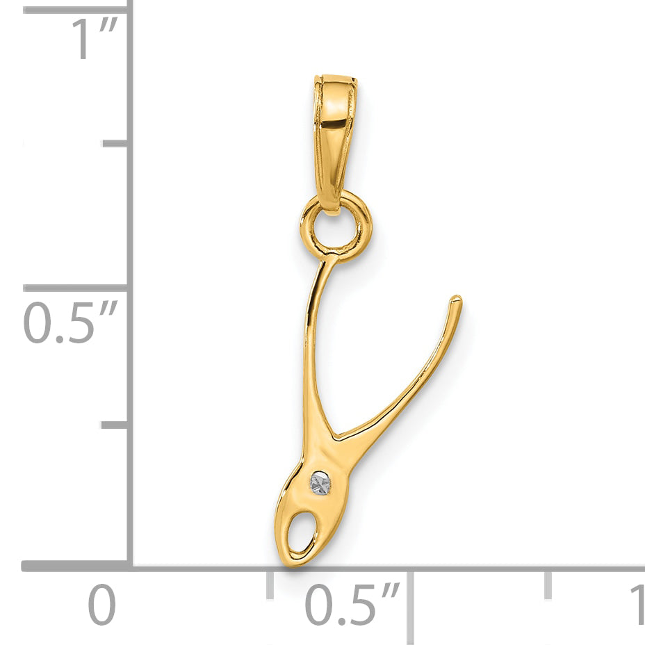 14k and White Rhodium D/C 3D Pliers Pendant