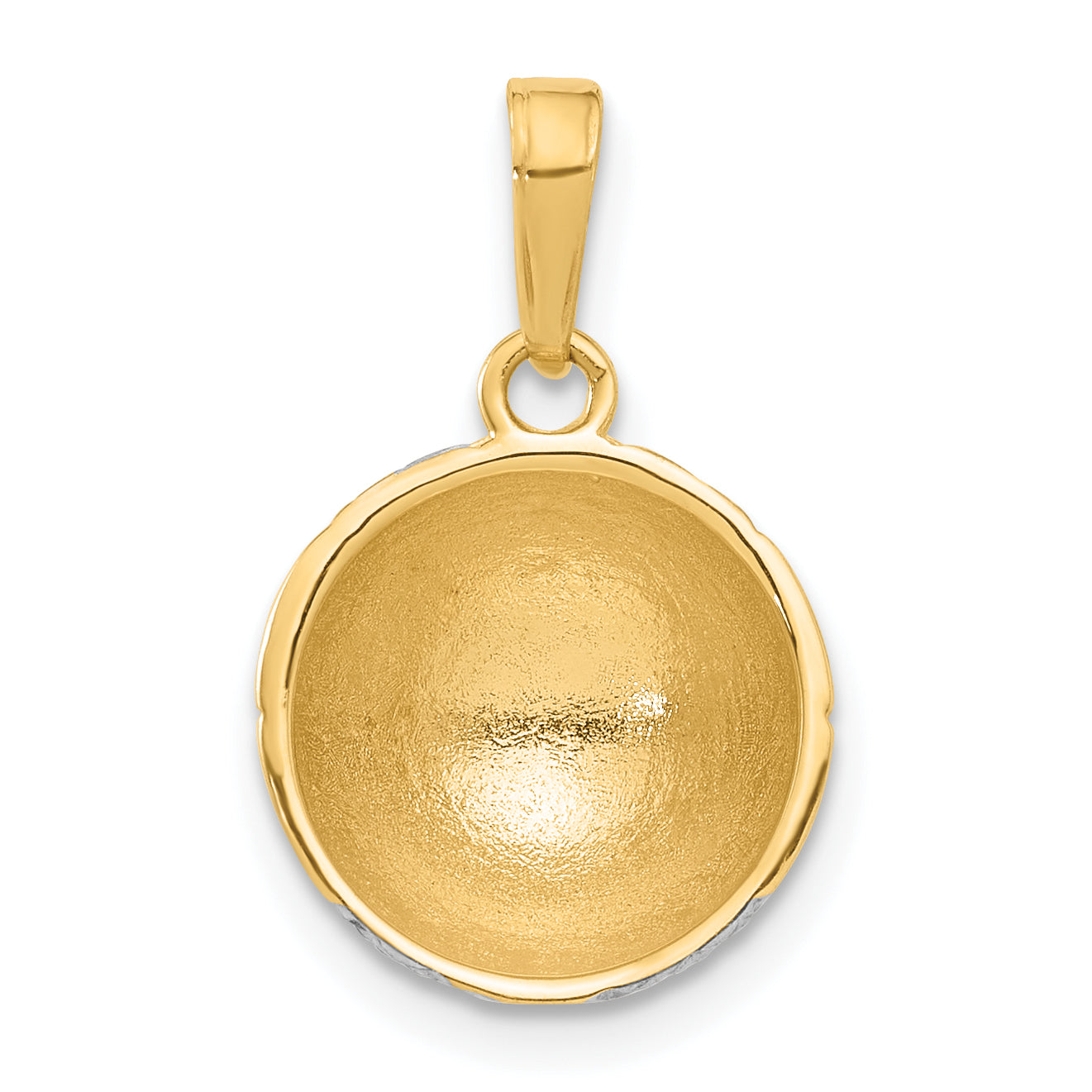 14K and White Rhodium D/C Soccer Ball Pendant