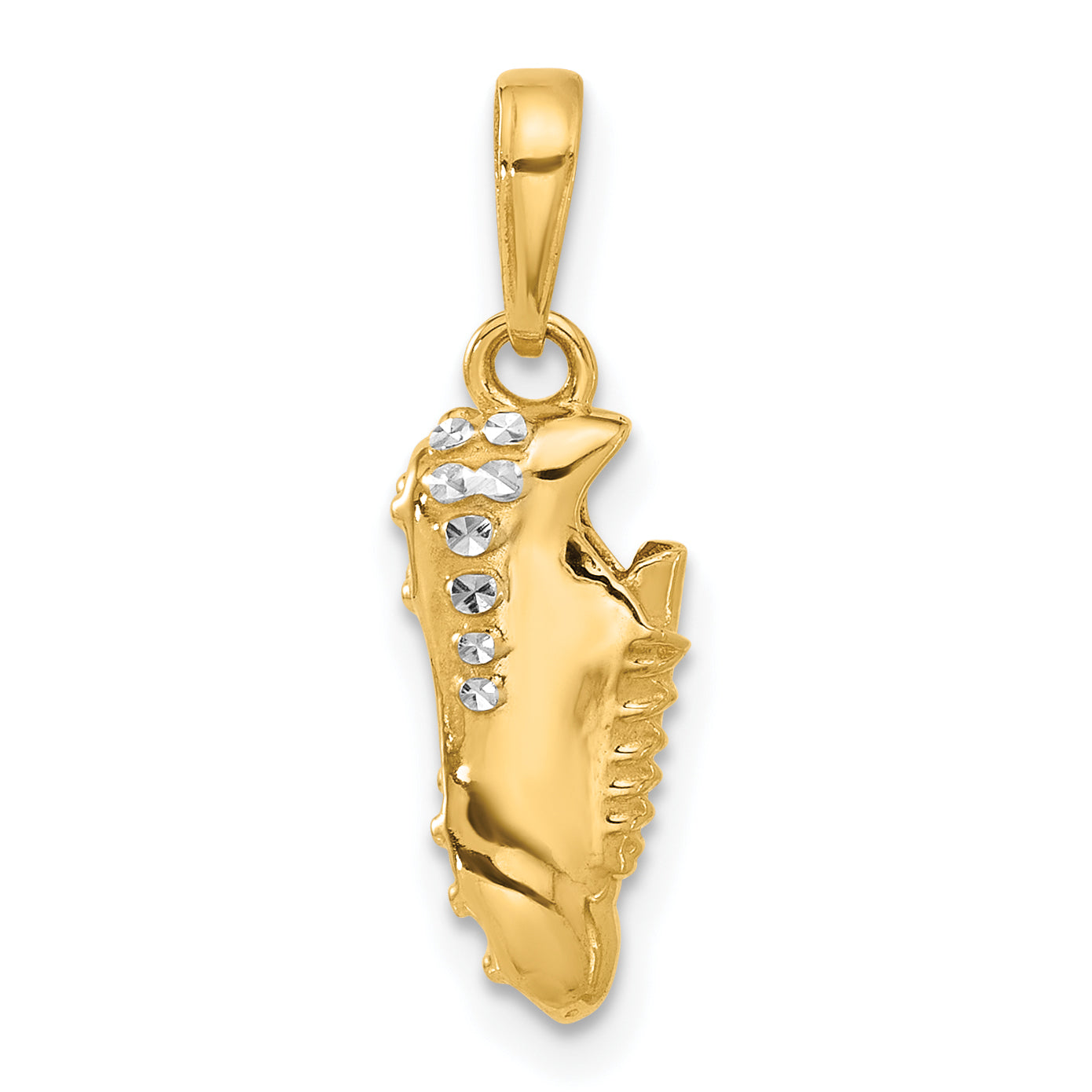 14k and White Rhodium D/C Soccer Cleat Pendant