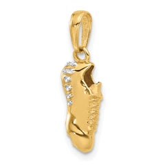 14k and White Rhodium D/C Soccer Cleat Pendant