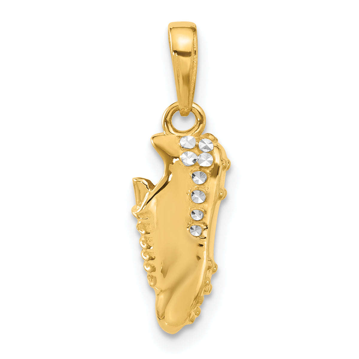 14k and White Rhodium D/C Soccer Cleat Pendant