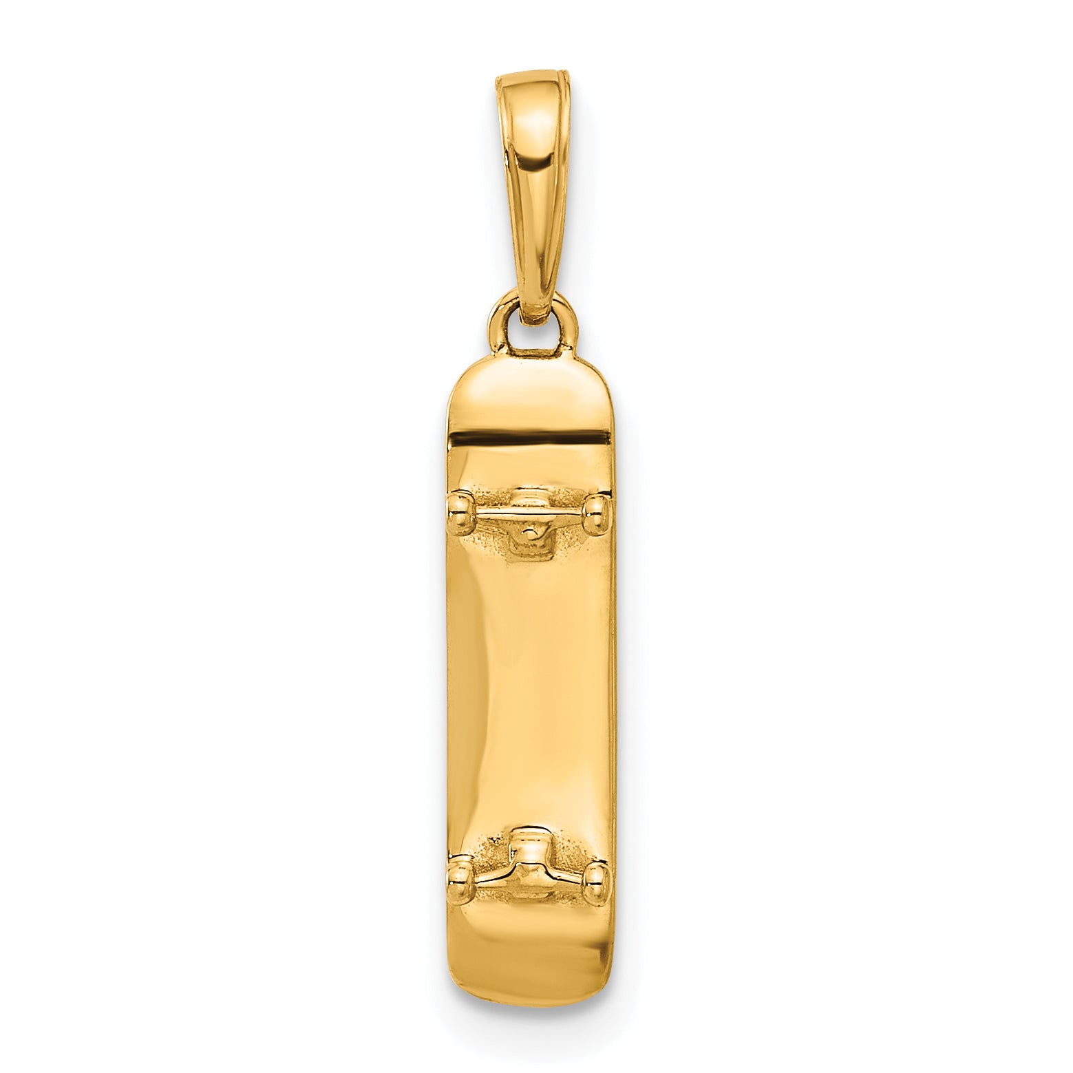 14k and White Rhodium D/C Skateboard Pendant