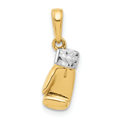 14k and White Rhodium D/C Boxing Glove Pendant