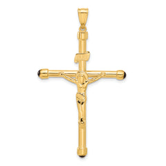 14K Polished Crucifix Onyx Pendant