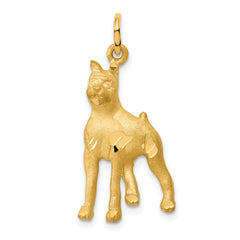 14k Yellow Gold Solid Polished Boxer Charm