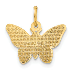 14K Gold Butterfly Charm with Polished Finish  Elegant and Textured Design