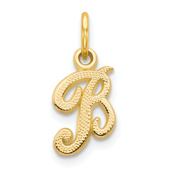 14KY Script Letter B Initial Charm