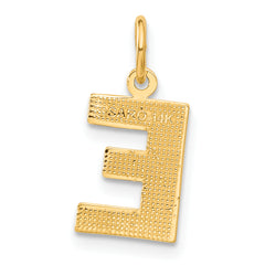 14K Yellow Gold Satin Diamond-Cut E Initial Charm Elegant Personalized Design