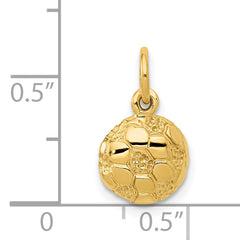 14K Gold Soccer Ball Charm with Polished Textured Finish Elegant Sports Theme