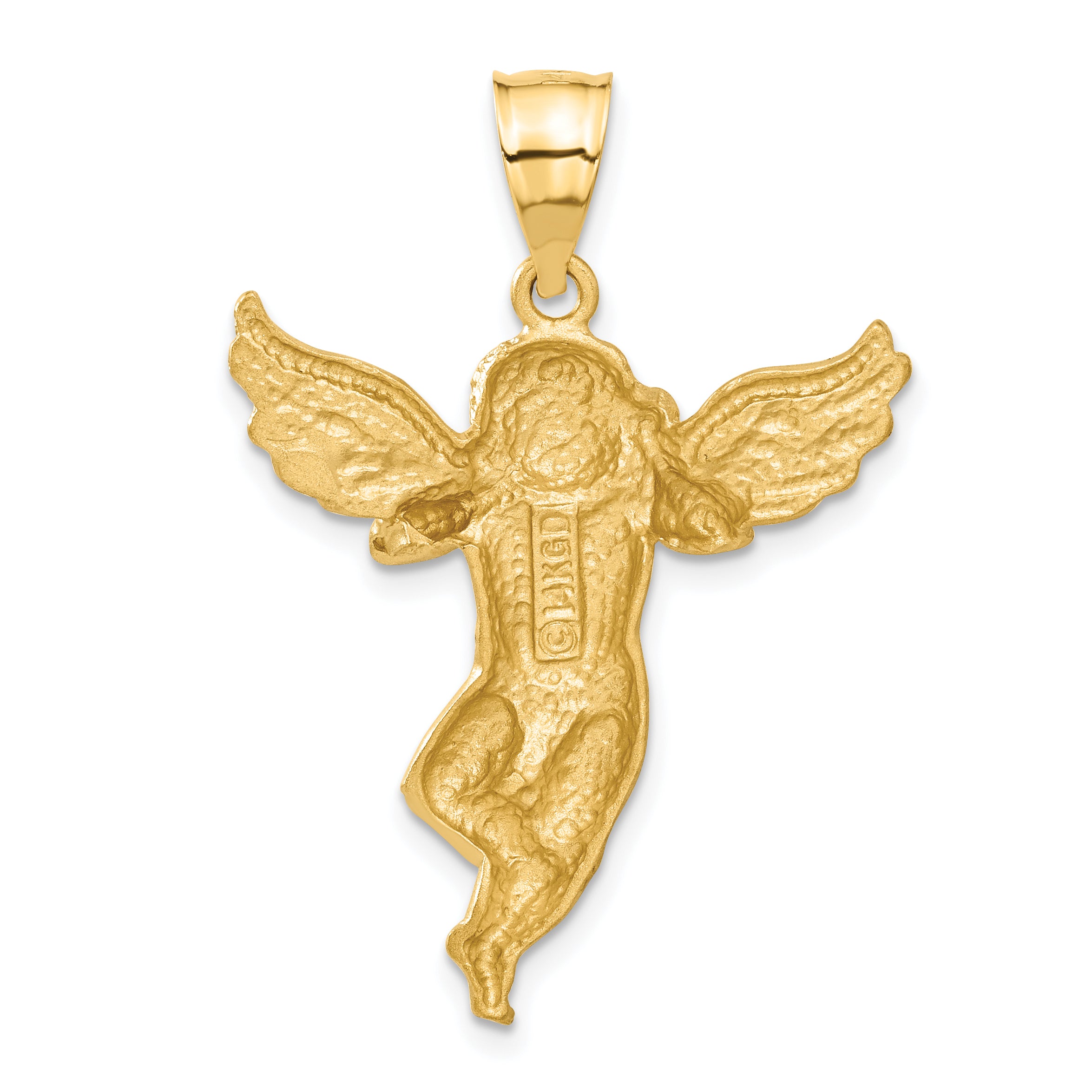 14K Satin Angel Pendant