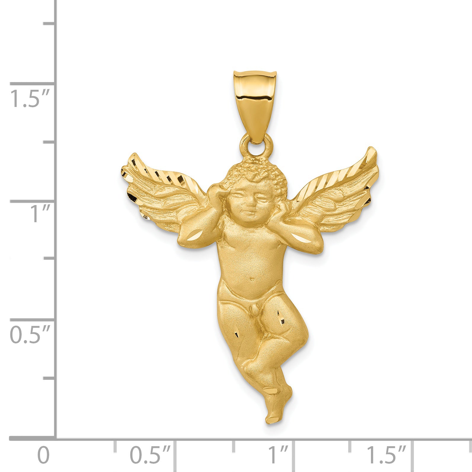 14K Satin Angel Pendant