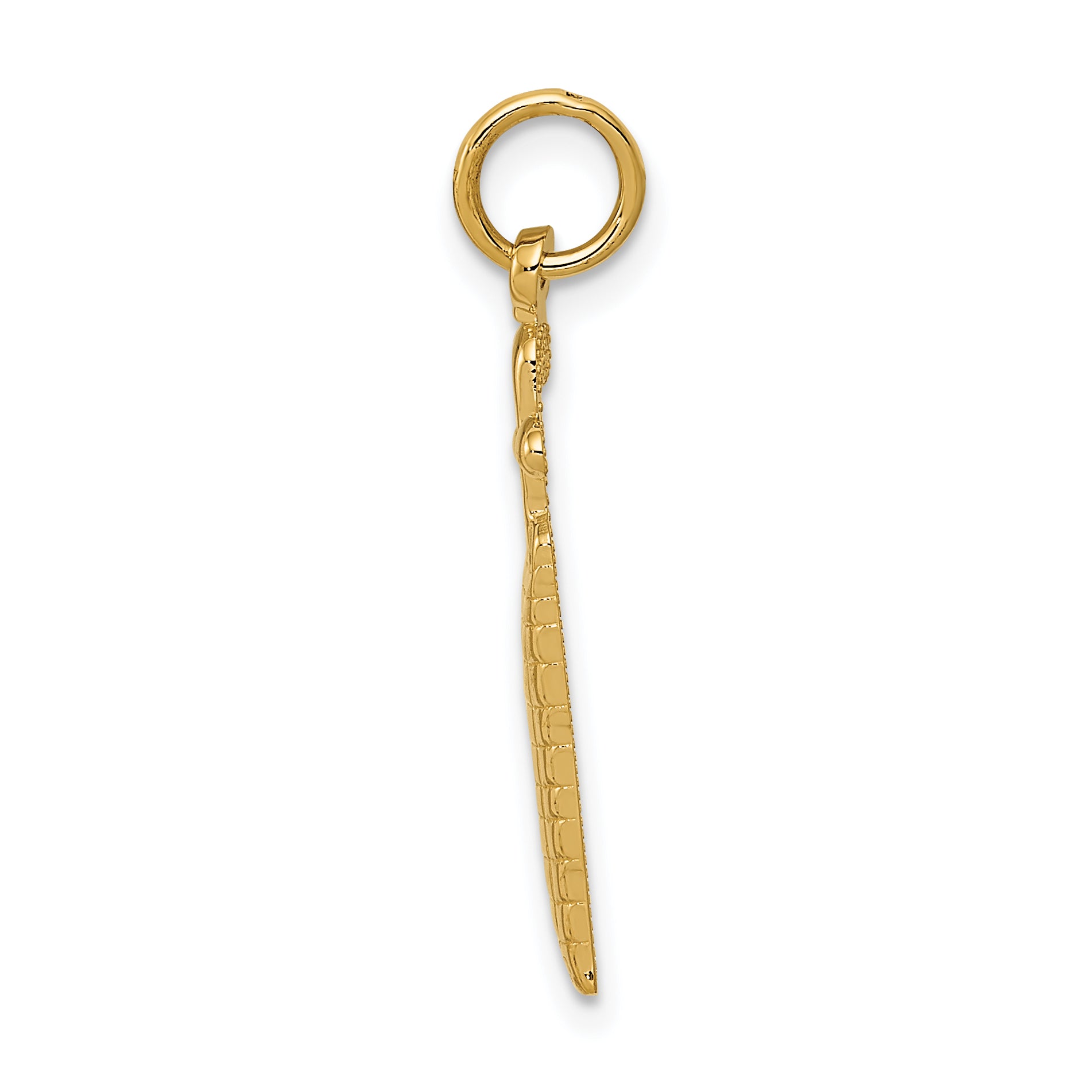 14K Gold Golf Bag Charm for Men Textured Themed Pendant