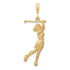 14k Female Golfer Pendant