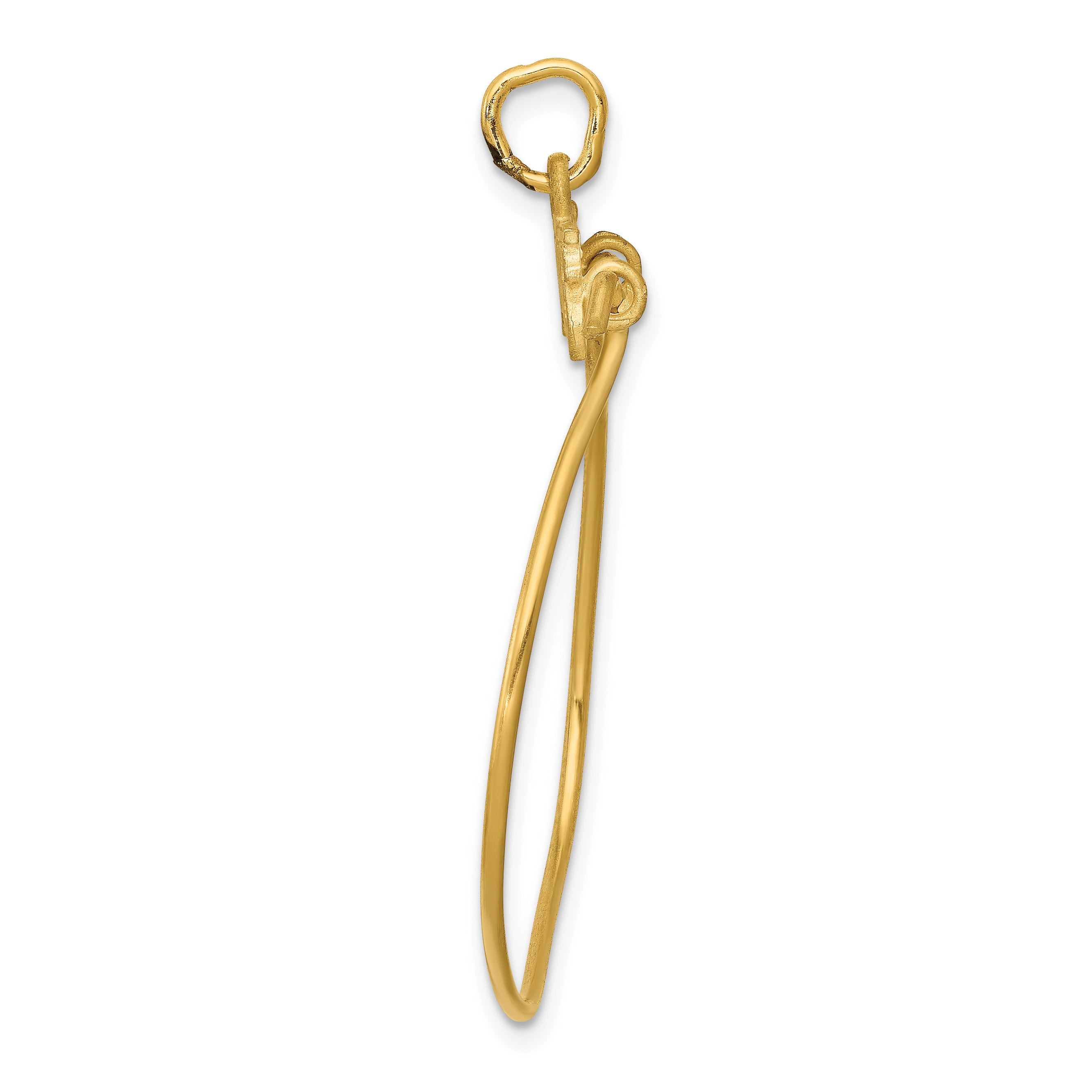 14K Gold Charm Holder Pendant with Elegant 35mm Design Luxury Finish